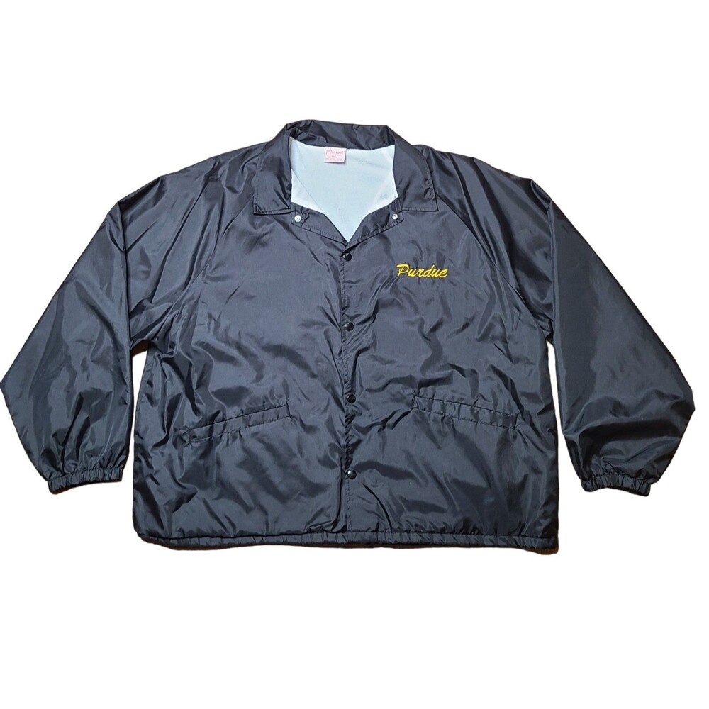 Purdue Windbreaker Jacket Black XXXL Boilermakers VTG Made in USA Cardinal